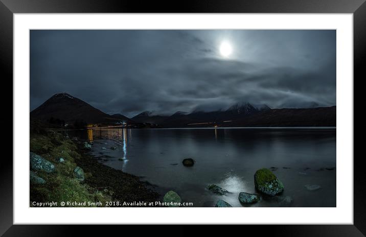 Full moon over Loch Ainort #2 Framed Mounted Print by Richard Smith