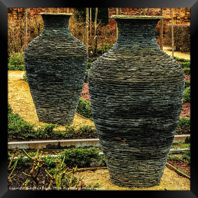 Two Urn Sculptures side by side Framed Print by Richard Smith