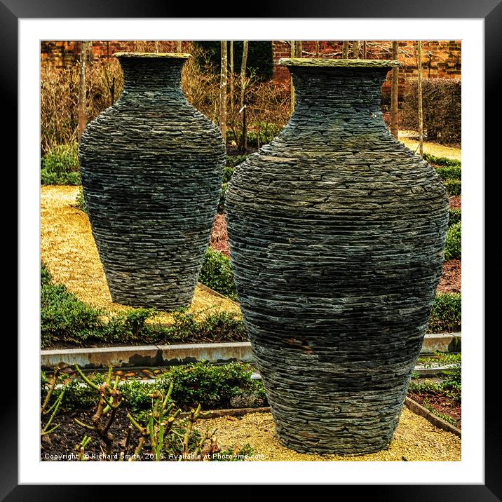 Two Urn Sculptures side by side Framed Mounted Print by Richard Smith