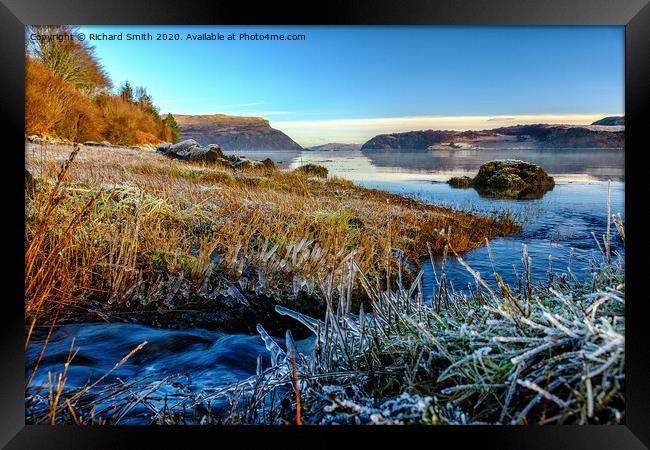 A wee burn flows into Loch Portree on the high tide. #3  Framed Print by Richard Smith