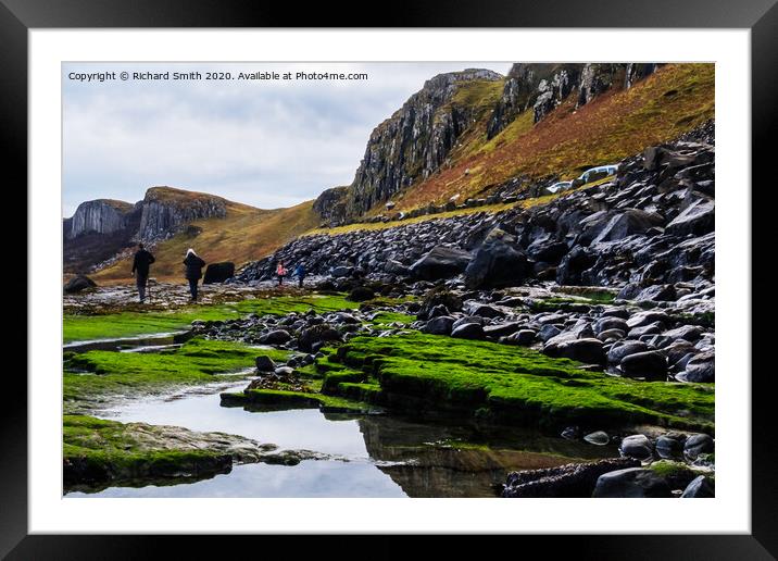 Looking for Dinosaur footprints at 'An Corran' Framed Mounted Print by Richard Smith