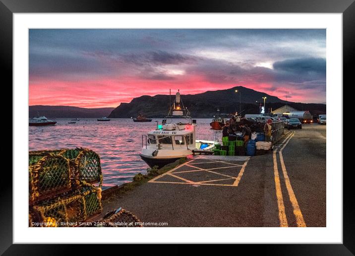 Red dawn over Ben Tianavaig Framed Mounted Print by Richard Smith