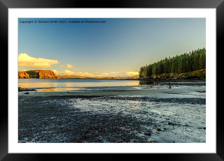 Loch Bharcasaig from the beach at Orbost Framed Mounted Print by Richard Smith