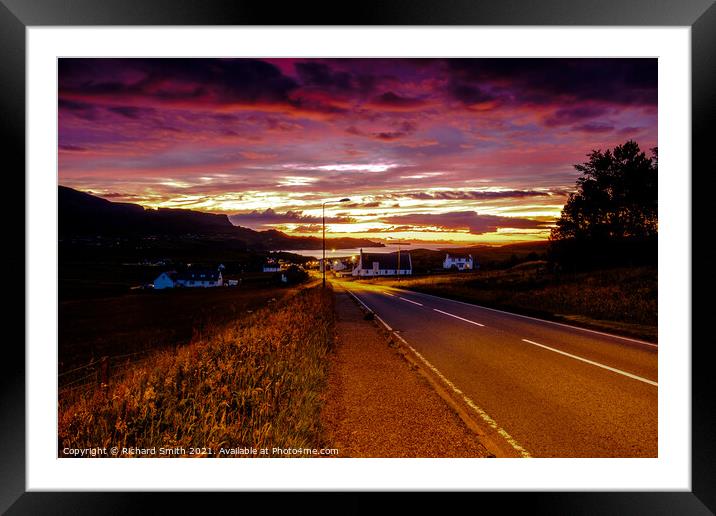 Sun reflected colour at half past eleven at night Framed Mounted Print by Richard Smith
