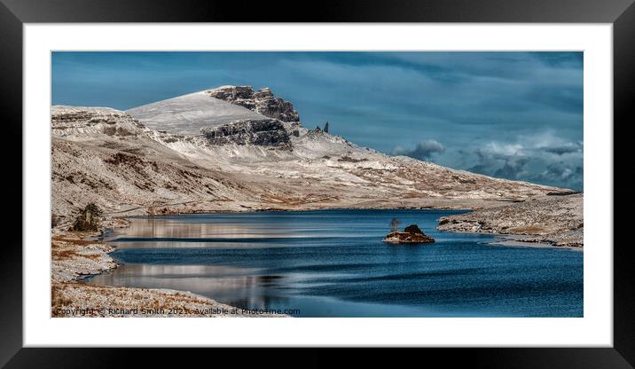 The Storr and loch Fada on Sunday 24th of January 2021. Framed Mounted Print by Richard Smith