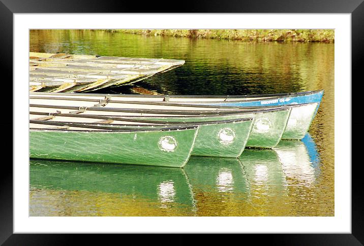 Punting Boats Framed Mounted Print by Andre Buys