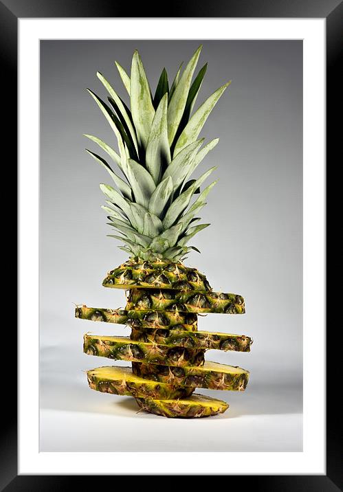 pineapple with slices Framed Mounted Print by Justyna studio