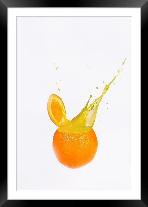 juice in the orange Framed Mounted Print by Justyna studio