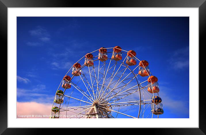 Big Wheel, Blue Sky Framed Mounted Print by Vicky Mitchell