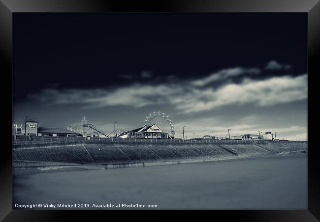 Down the Beach Framed Print by Vicky Mitchell