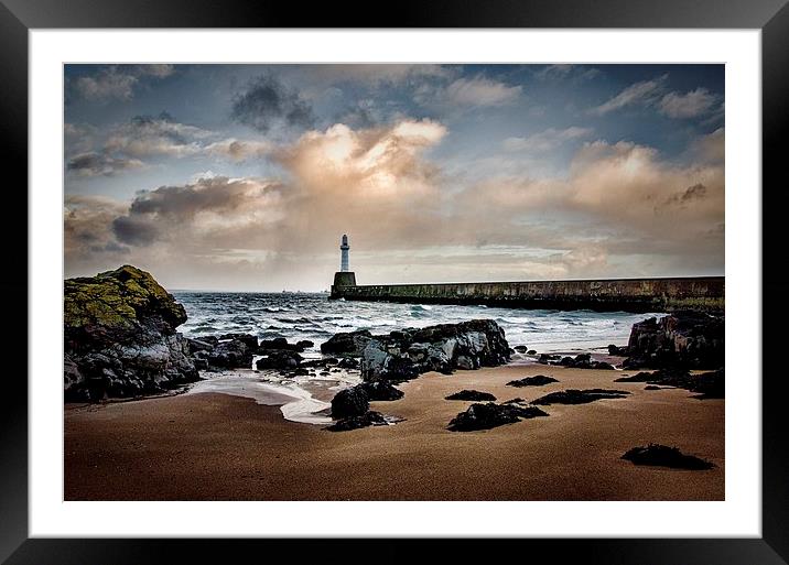Winter Morning Seascape Framed Mounted Print by Vicky Mitchell