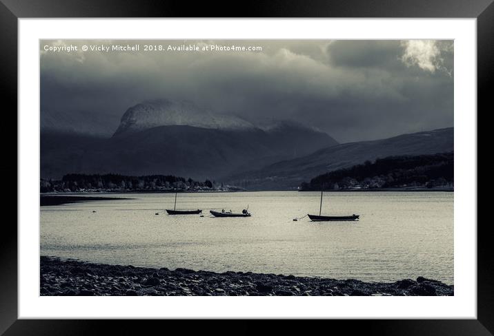 Boats on the Loch Framed Mounted Print by Vicky Mitchell