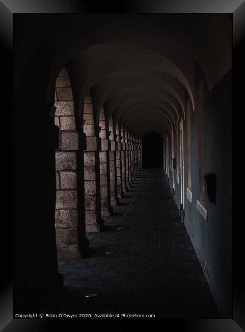 Dark arches of collins barracks, dublin Framed Print by Brian O'Dwyer