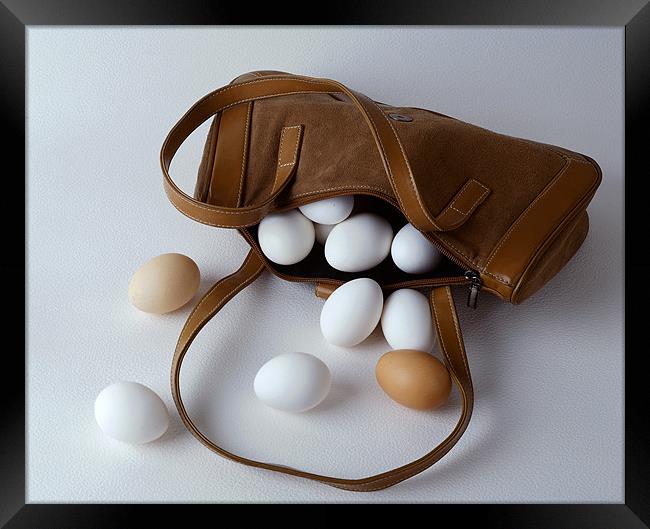 Happy eggs in the bag Framed Print by sadaf Ganjavi