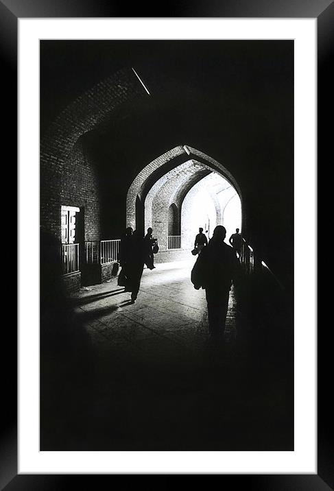 People through tunnel of life Framed Mounted Print by sadaf Ganjavi