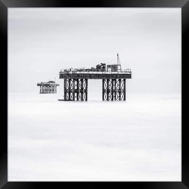 Sizewell Sea Platforms Framed Print by Rob Darts