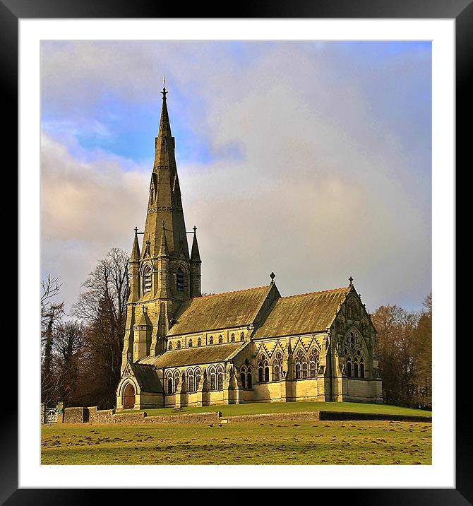 St Marys Church Studley Royal Framed Mounted Print by Mark Lee