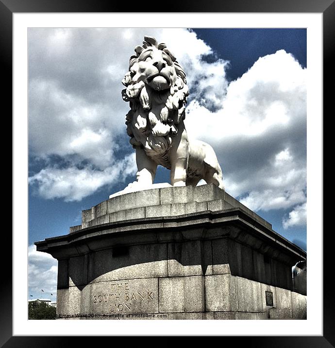 The South Bank Lion 1 Framed Mounted Print by Emma Ward