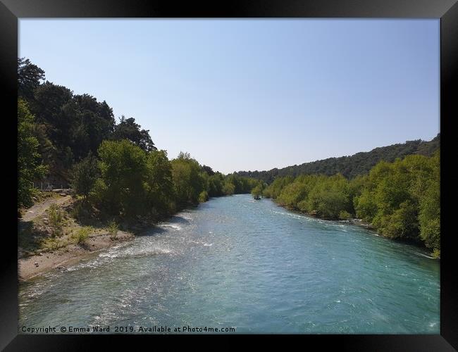 Green canyon reservoir  Framed Print by Emma Ward