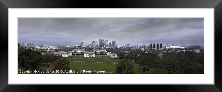 Greenwich and The City Framed Mounted Print by Nigel Jones