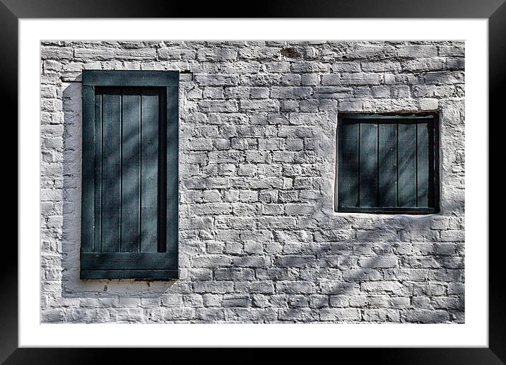 Sunwashed Shutters Framed Mounted Print by Nigel Jones