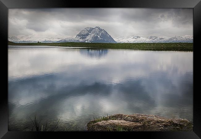 Mountain Lake Reflection Framed Print by Nigel Jones