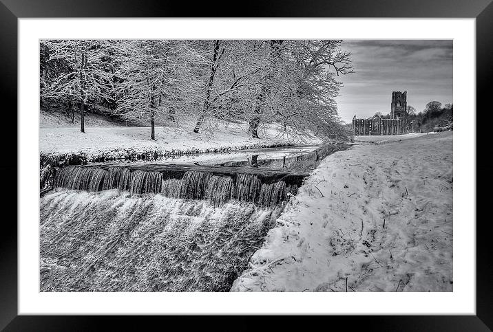 Fountains Abbey in Winter Framed Mounted Print by Nigel Jones