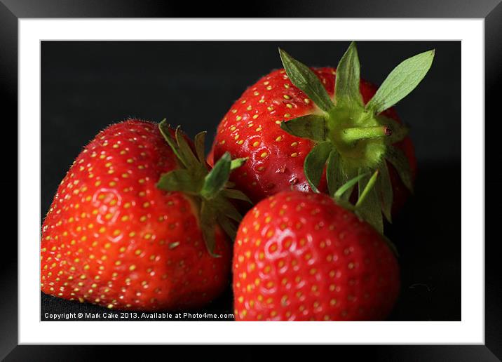 Strawberrys Framed Mounted Print by Mark Cake