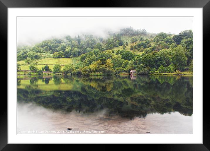 Misty Rydal Water Framed Mounted Print by Stuart Gennery