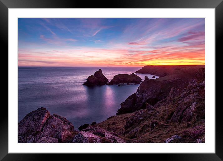 Sunset over Kynance Cove Framed Mounted Print by Stuart Gennery
