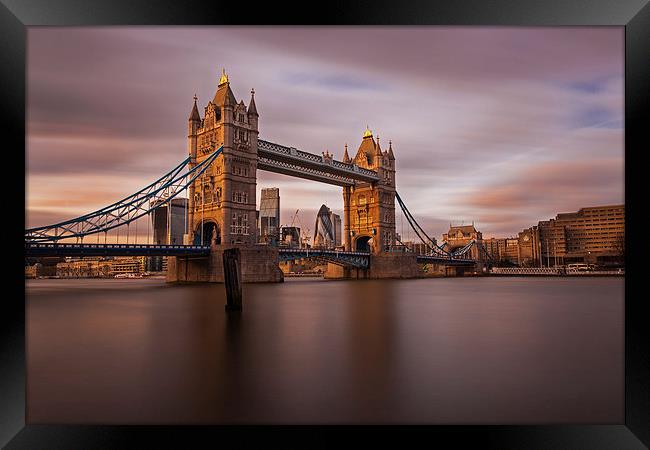 Tower Bridge at Dusk Framed Print by Stuart Gennery