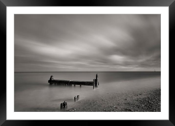 Mono Reculver Bay Framed Mounted Print by Stuart Gennery