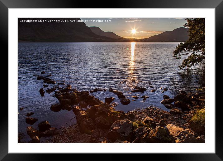  Crummock Water sunset Framed Mounted Print by Stuart Gennery