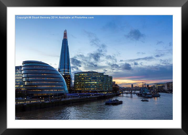  Setting of the sun over the Southbank Framed Mounted Print by Stuart Gennery