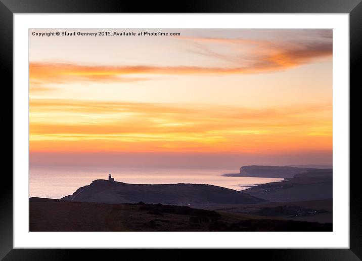  Sunset Over Beachy Head Framed Mounted Print by Stuart Gennery