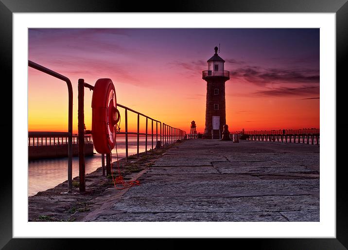  Life preserver (Whitby east pier) Framed Mounted Print by ian staves