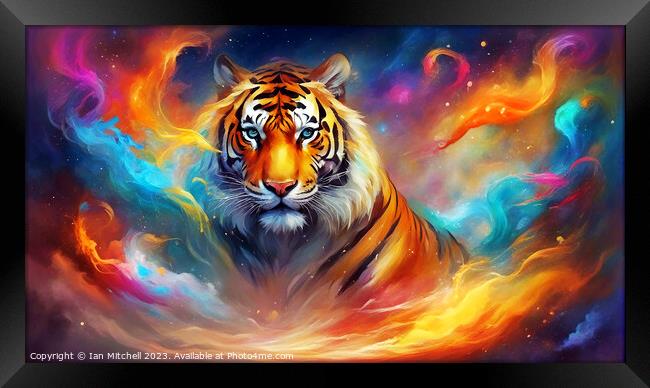 Tiger Fantasy Art Framed Print by Ian Mitchell