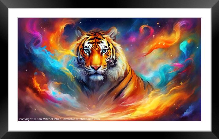 Tiger Fantasy Art Framed Mounted Print by Ian Mitchell