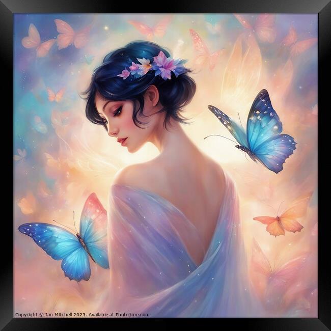 Butterfly Dream Girl Framed Print by Ian Mitchell