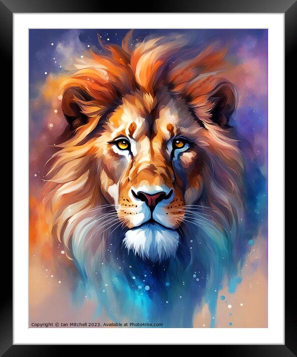 Lion Art Framed Mounted Print by Ian Mitchell