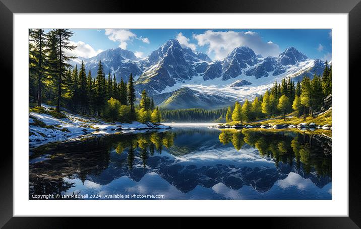 Alpine Lake Framed Mounted Print by Ian Mitchell