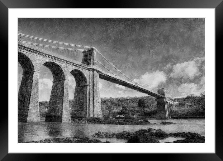 Menai Suspension Bridge  Framed Mounted Print by Ian Mitchell
