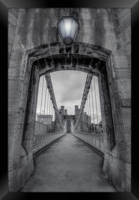  Conwy Suspension Bridge Framed Print by Ian Mitchell