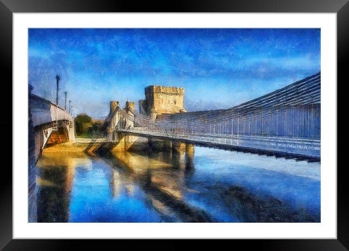  Conwy Suspension Bridge Framed Mounted Print by Ian Mitchell