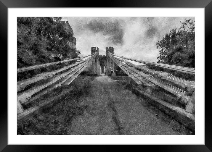Conwy Suspension Bridge  Framed Mounted Print by Ian Mitchell