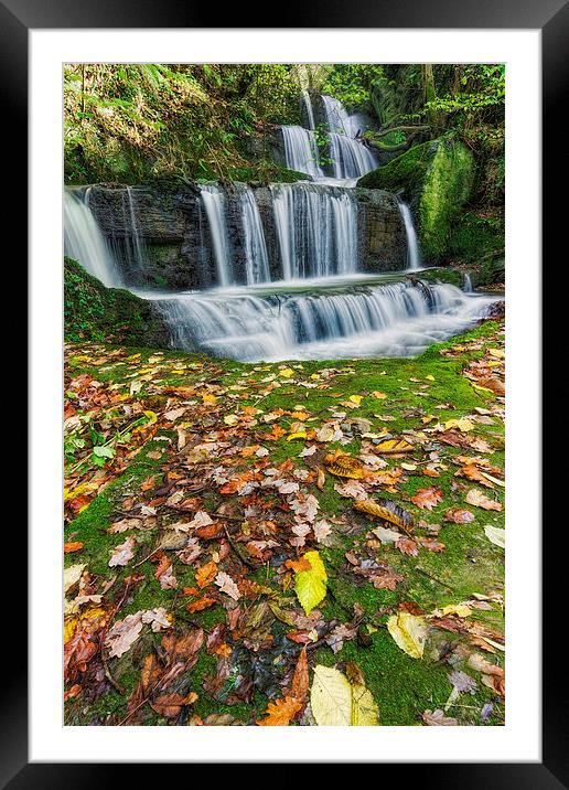 Autumn Cascade  Framed Mounted Print by Ian Mitchell