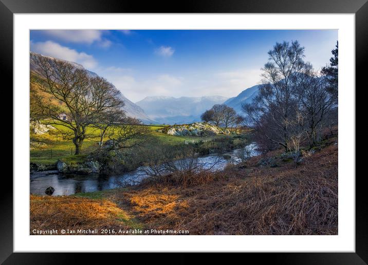 Nant Ffrancon Pass Framed Mounted Print by Ian Mitchell