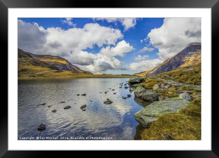 Lake Idwal Framed Mounted Print by Ian Mitchell