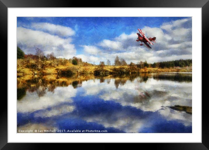 Flight Over The Lake Framed Mounted Print by Ian Mitchell