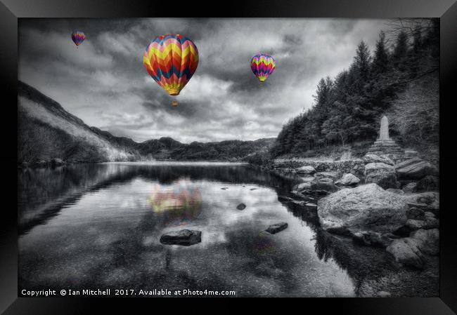 Flight Above The Lake Framed Print by Ian Mitchell